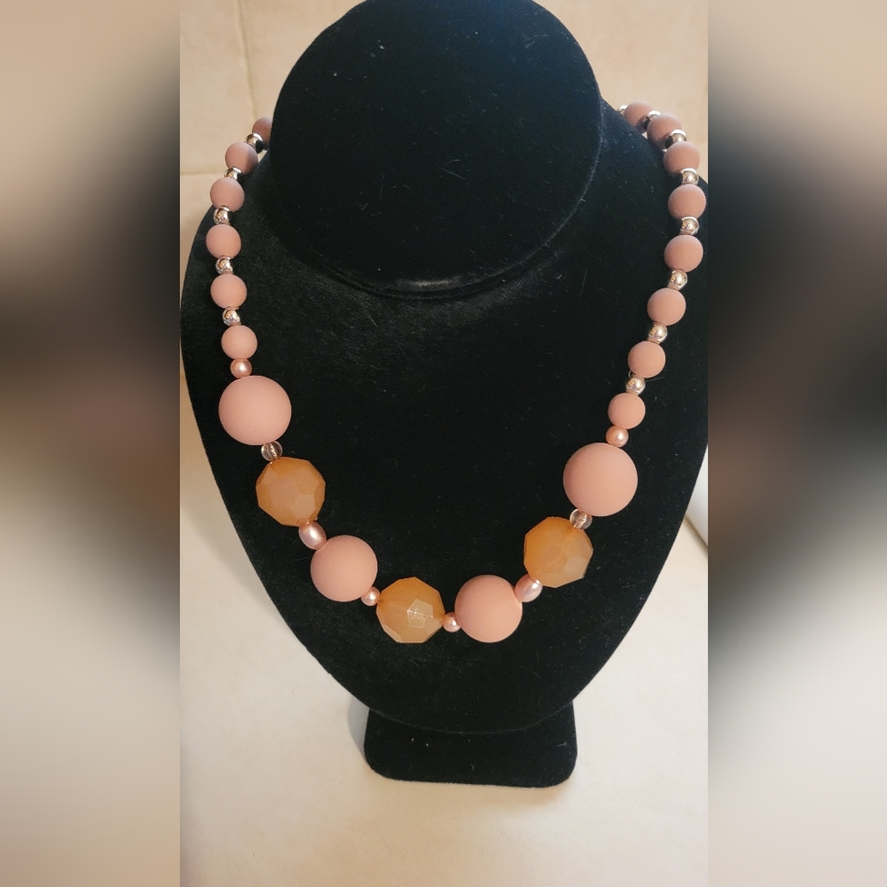 Paparazzi Stylish Peach Bead Necklace - Women Jewelry